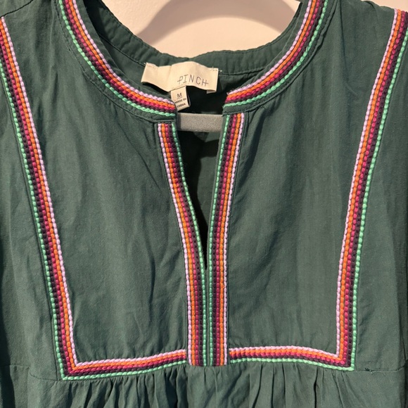 Pinch Hunter Green Mini Dress with Trim | M - Picture 4 of 8